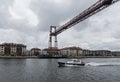 The suspension bridge of bizkaia puente de vizcaya between get Royalty Free Stock Photo