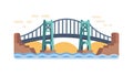 Suspension Bridge with Crane, Construction and Development, vector design Generative AI Royalty Free Stock Photo
