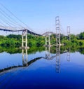 A suspension bridge that extends for 150 Meters