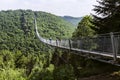 Suspension bridge Geierlay especially for hikers without fear of heights Royalty Free Stock Photo