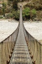 Suspension bridge Himalayas Nepal Royalty Free Stock Photo