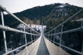 Suspension bridge between the mountains in the Alps in Germany Royalty Free Stock Photo