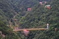 Suspension bridge in national park of mountain Lu Royalty Free Stock Photo