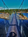 Suspension bridge in a Swedish nature reserve