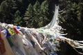 Suspension bridge over the mountain gorge in. Royalty Free Stock Photo