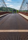 Suspension bridge over the Ohio river in Wheeling, WV Royalty Free Stock Photo