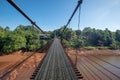 The suspension bridge over river in Thailand