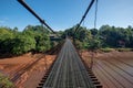 The suspension bridge over river in Thailand