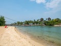 Suspension Bridge at Palawan Beach in Sentosa Island Singapore Royalty Free Stock Photo