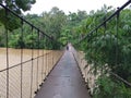 a suspension bridge in palembang that has just been built