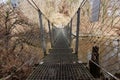 Suspension bridge at Princely Park Inzigkofen, Baden-Wuerttemberg, Germany