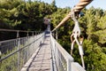The suspension bridge in the public Nesher Park suspension bridges in Nesher city in northern Israel