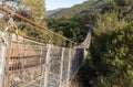 The suspension bridge in the public Nesher Park suspension bridges in Nesher city in northern Israel