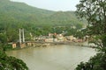 Suspension bridge on river ganga, rishikesh Royalty Free Stock Photo