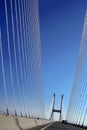 Suspension bridge with shrouds