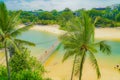 Suspension Bridge of Singapore Sentosa Island Royalty Free Stock Photo