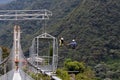 Suspension cable bridge and zip line, Ecuador Royalty Free Stock Photo