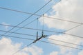 Suspension of electric cables under tension