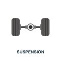 Suspension flat icon. Color simple element from car servise collection. Creative Suspension icon for web design