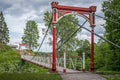 Suspension footbridge on top of the hill in Viljandi.