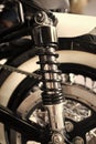 suspension hydraulic damper absorber of motorcycle custombike part detailed Royalty Free Stock Photo