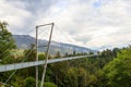 Suspension pedestrian panorama bridge over the Gummi gorge in Sigriswil, Switzerland