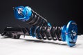 suspension tuning coilovers shock absorbers and springs blue for a sports drift car