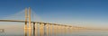 Suspension Vasco da Gama bridge over the Tagus river in Lisbon, Portugal Royalty Free Stock Photo