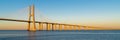 Suspension Vasco da Gama bridge over the Tagus river in Lisbon, Portugal Royalty Free Stock Photo