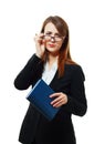 Suspicious business woman Royalty Free Stock Photo