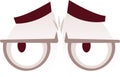 Suspicious cartoon eyes looking sideways with frowning eyebrows, expressing distrust, skepticism, and concern, creating Royalty Free Stock Photo