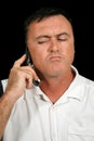 Suspicious Cell Phone Man Royalty Free Stock Photo