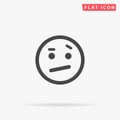 Suspicious Face flat vector icon