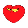 Suspicious heart Heart Icon, funny cartoon character .