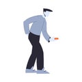 Suspicious Man Stranger Offering Candy to Somebody Vector Illustration