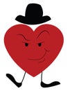 The suspicious red big heart vector or color illustration
