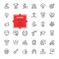 Sussess, awards, achievment elements - minimal thin line web icon set. Outline icons collection Royalty Free Stock Photo