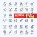 Sussess, awards, achievment elements - minimal thin line web icon set. Outline icons collection