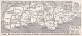 Vintage map of Sussex 1930s.