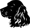 Sussex Spaniel Black Silhouette Generative Ai