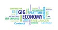 Gig Economy Word Cloud Royalty Free Stock Photo