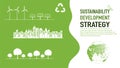 Sustainability development strategy background and template, vector illustration