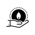 Black solid icon for Sustainability, leaf and environment Royalty Free Stock Photo