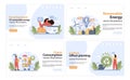 Sustainability set. Flat vector illustration