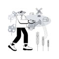 Sustainable agriculture abstract concept vector illustration.