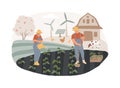 Sustainable agriculture isolated concept vector illustration.