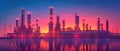Sustainable Approach: Modern Petroleum Factory Meeting Energy Demands with Environmental