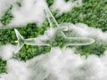 Sustainable aviation fuel concept. Net zero emissions flight. Sustainability transportation. Eco-friendly aviation fuel. Air Royalty Free Stock Photo