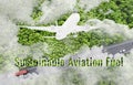 Sustainable aviation fuel concept. Net zero emissions flight. Sustainability transportation. Eco-friendly aviation fuel. Air Royalty Free Stock Photo
