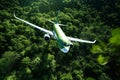 Sustainable aviation fuel concept. Net zero emissions flight. Sustainability transportation. Eco-friendly aviation fuel. Future Royalty Free Stock Photo